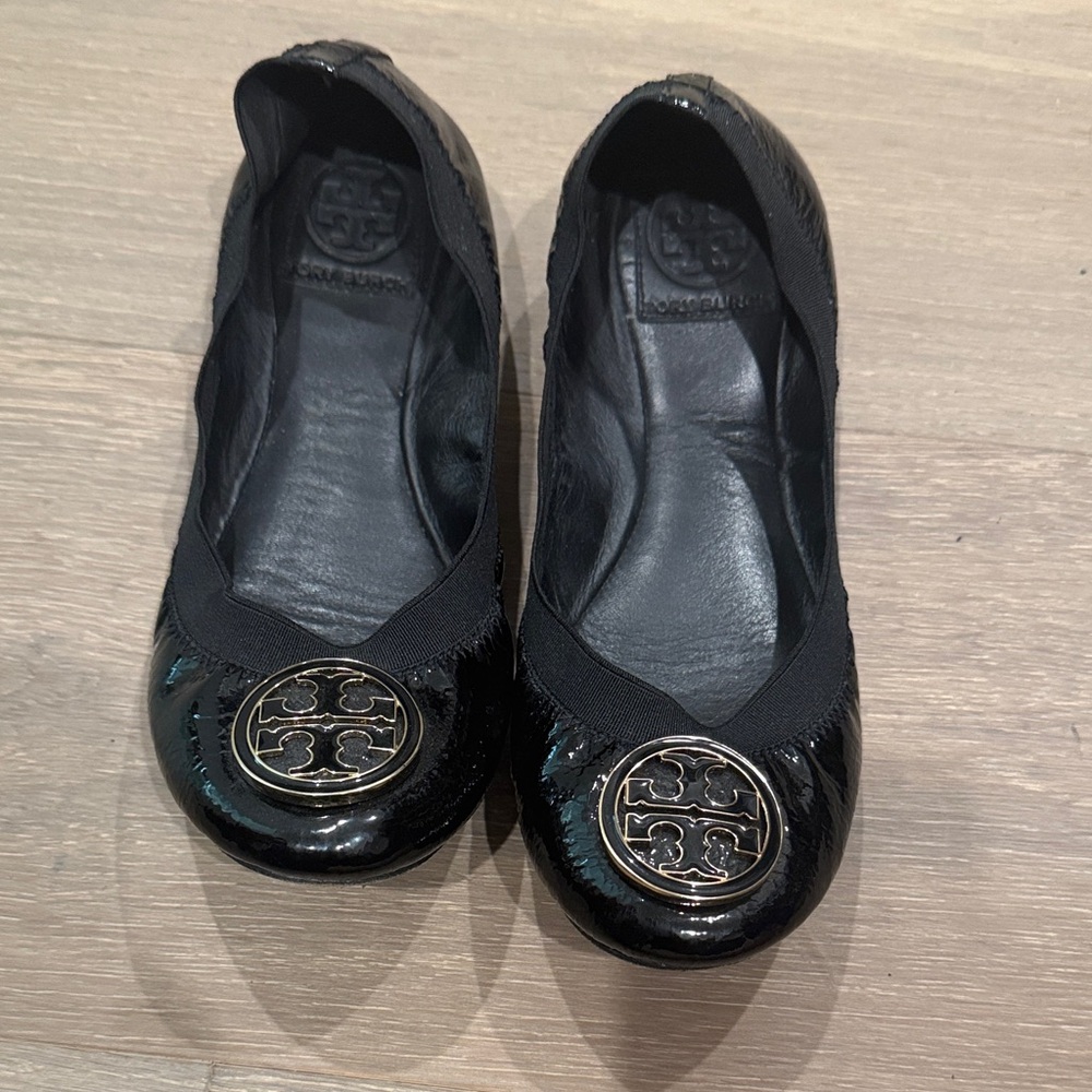 Tory Burch Black Patent Leather Flats